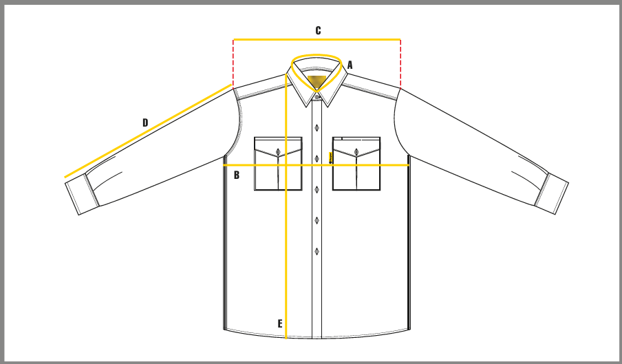 Guía de medición - Camisa De Trabajo